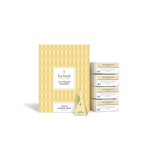Tea Forte White Ginger Pear Tea Sachet, Regular